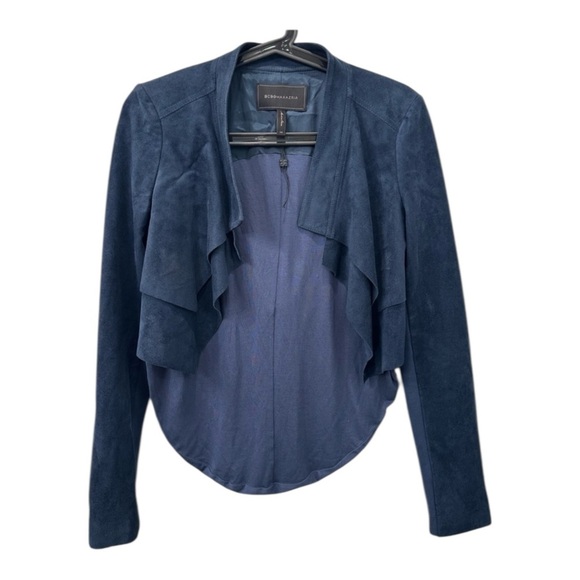BCBGMaxAzria Women's Navy Blazer Suede XS - Picture 1 of 3